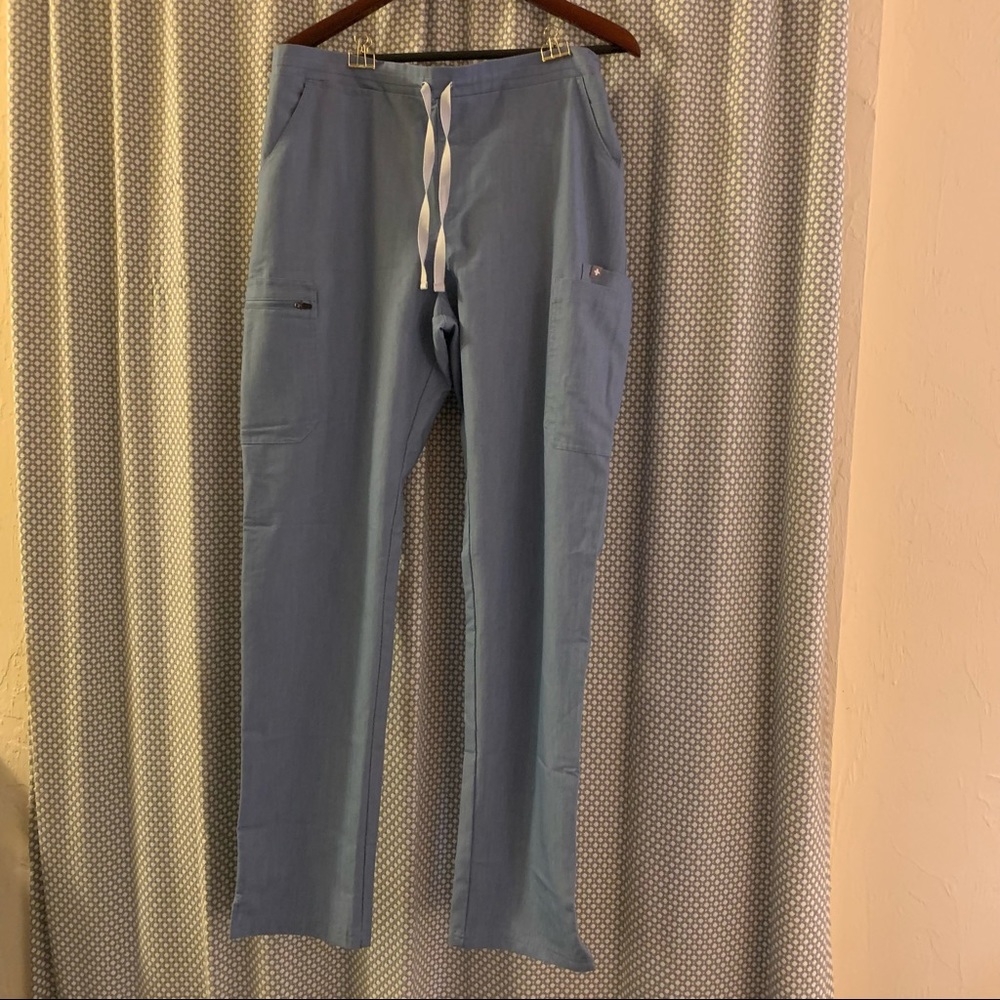EUC Figs Light Heather Blue Yola Skinny Scrub Pants